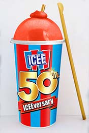 Anniversary ICEE Cup and Gold Spoon Straw