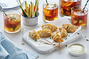 Duck Gyoza available from Central Foods