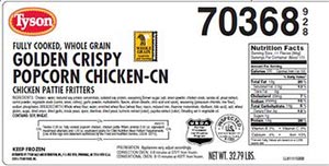 Tyson popcorn Chicken USDA medium