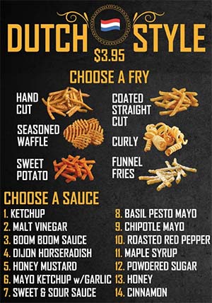 menu dutch style fries