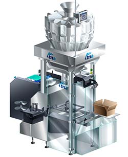 tna vffs with integrated labeler and inserter 250