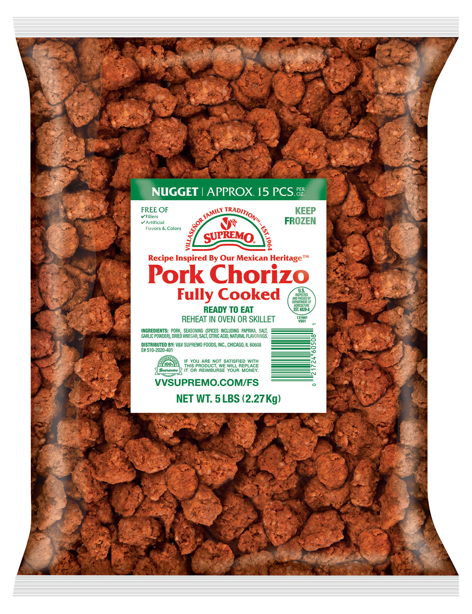 PreCooked Frozen Chorizo Line Launched by V&V Supremo Foods Frozen